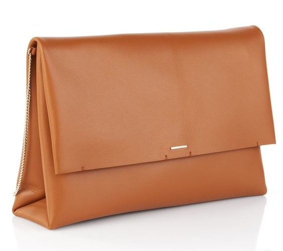 Hugo Boss Luxury Staple C brown leather clutch bag