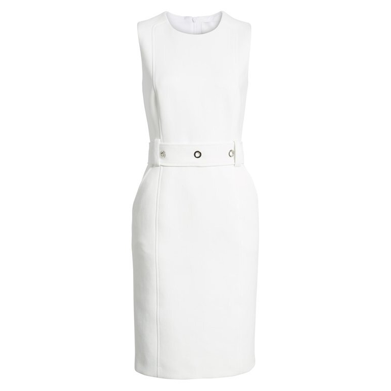 Hugo Boss Duleama Compact Twill Dress in White
