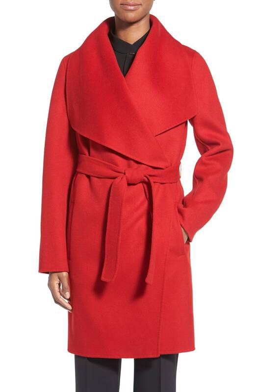 Hugo Boss Catifa shawl red wrap coat