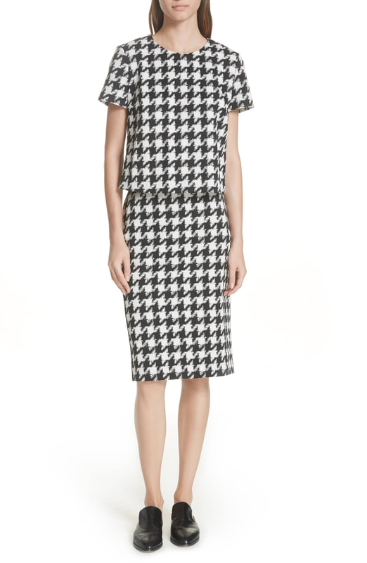 Hugo Boss Clady Houndstooth Top and Riami Houndstooth Pencil Skirt