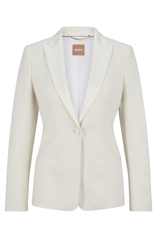 Hugo Boss Jaxtiny2 Tuxedo-Style Wool Jacket in White