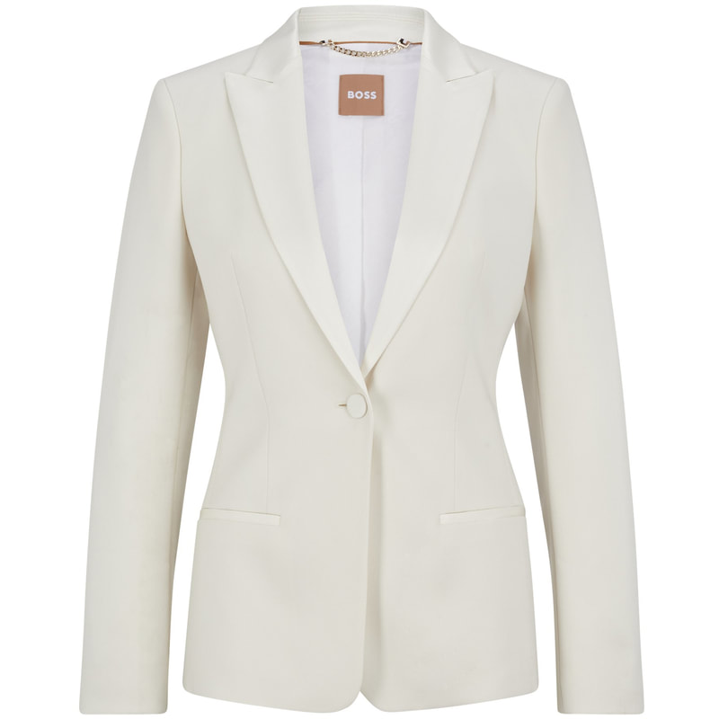 Hugo Boss 'Jaxtiny2' Tuxedo-Style Wool Jacket in White
