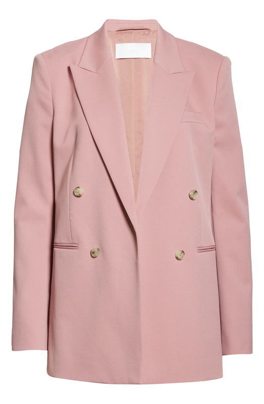 HUGO BOSS 'Jericoa' Stretch Wool Double Breasted Blazer in Petal Pink