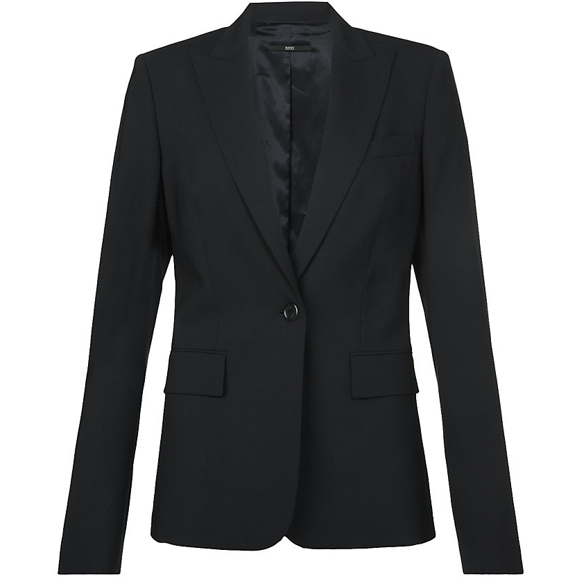 ​Hugo Boss 'Juicy' Wool Blend Blazer in Black