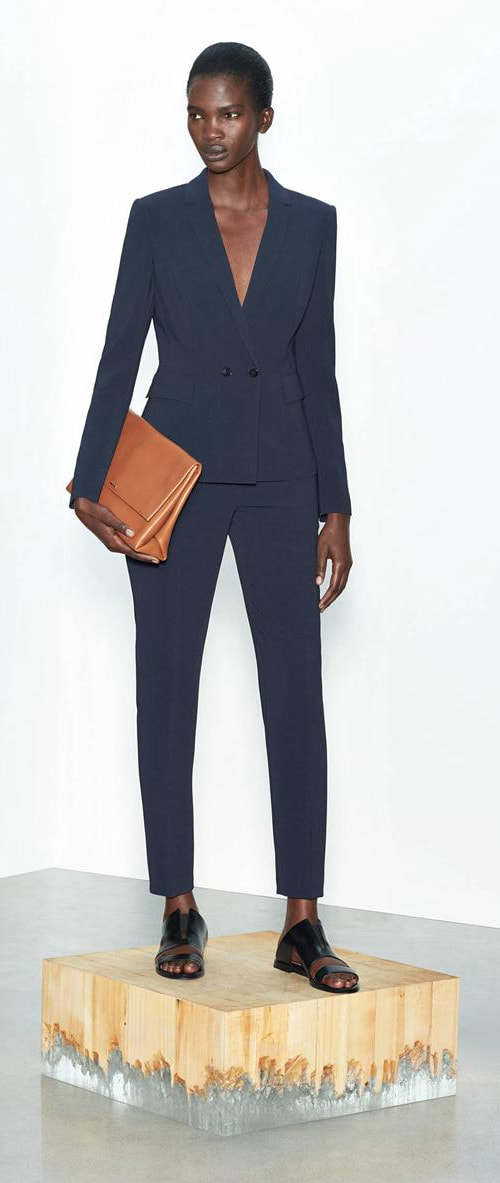 Hugo Boss dark blue pant suit. BOSS 'Jutana' Crepe Double Button Jacket and BOSS 'Tiluna1' - Dark Blue Formal Trousers