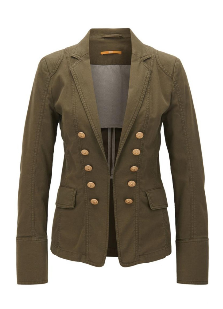 Hugo Boss khaki stretch cotton military-style jacket