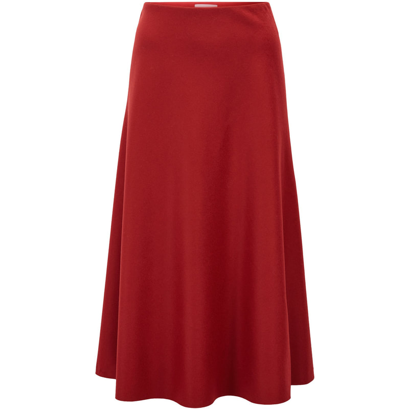 Hugo Boss Vermana Flare Skirt in Red