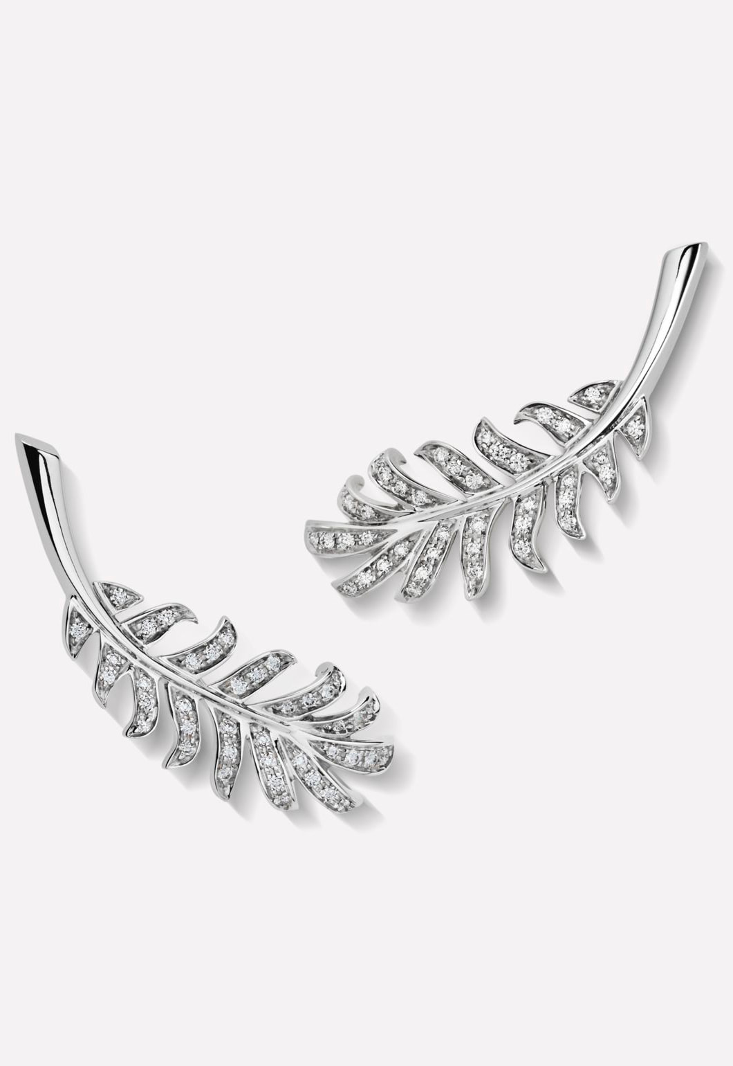 Chanel 'Plume' white gold diamond earrings