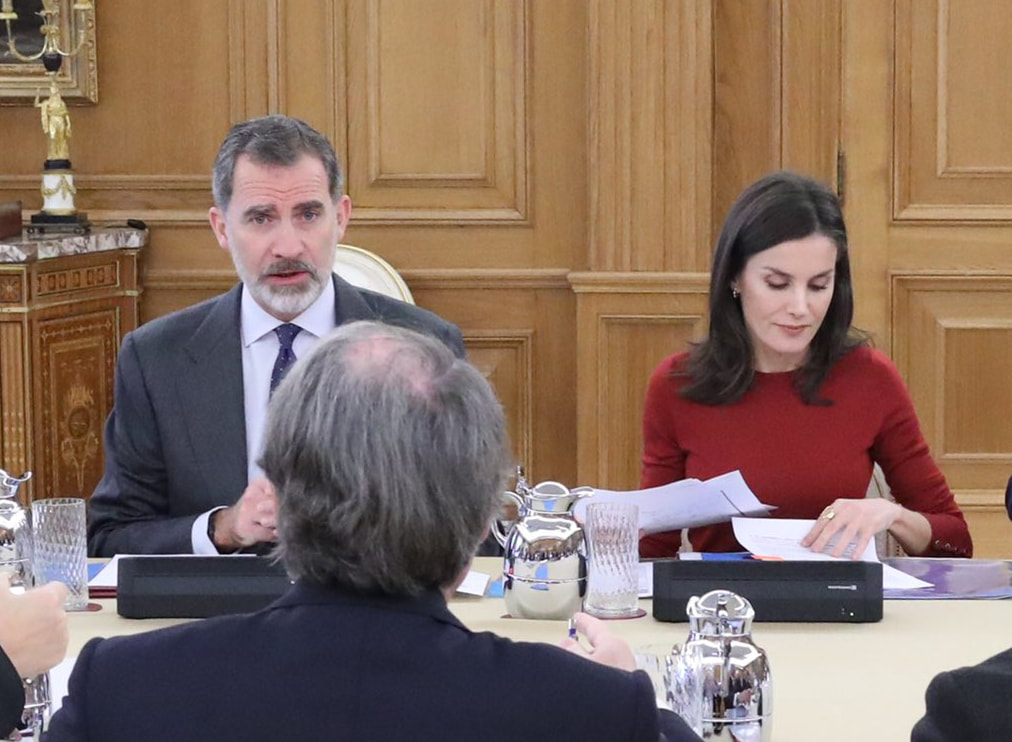  King Felipe VI and Queen Letizia chaired the meeting of the Delegate Commission of the Princess of Girona Foundation January 2020