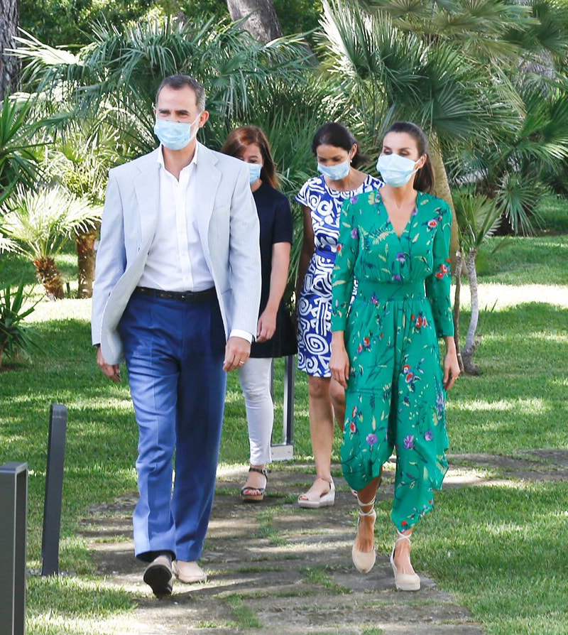 King Felipe VI and Queen Letizia arrive at Iberostar Cristina Hotel in Palma on 25 June 2020