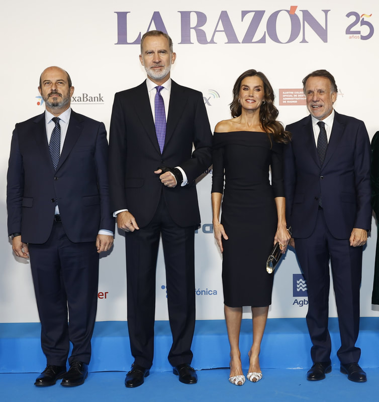 King Felipe VI and Queen Letizia attended a reception marking the 25th anniversary of the newspaper La Razón on 21 November 2023