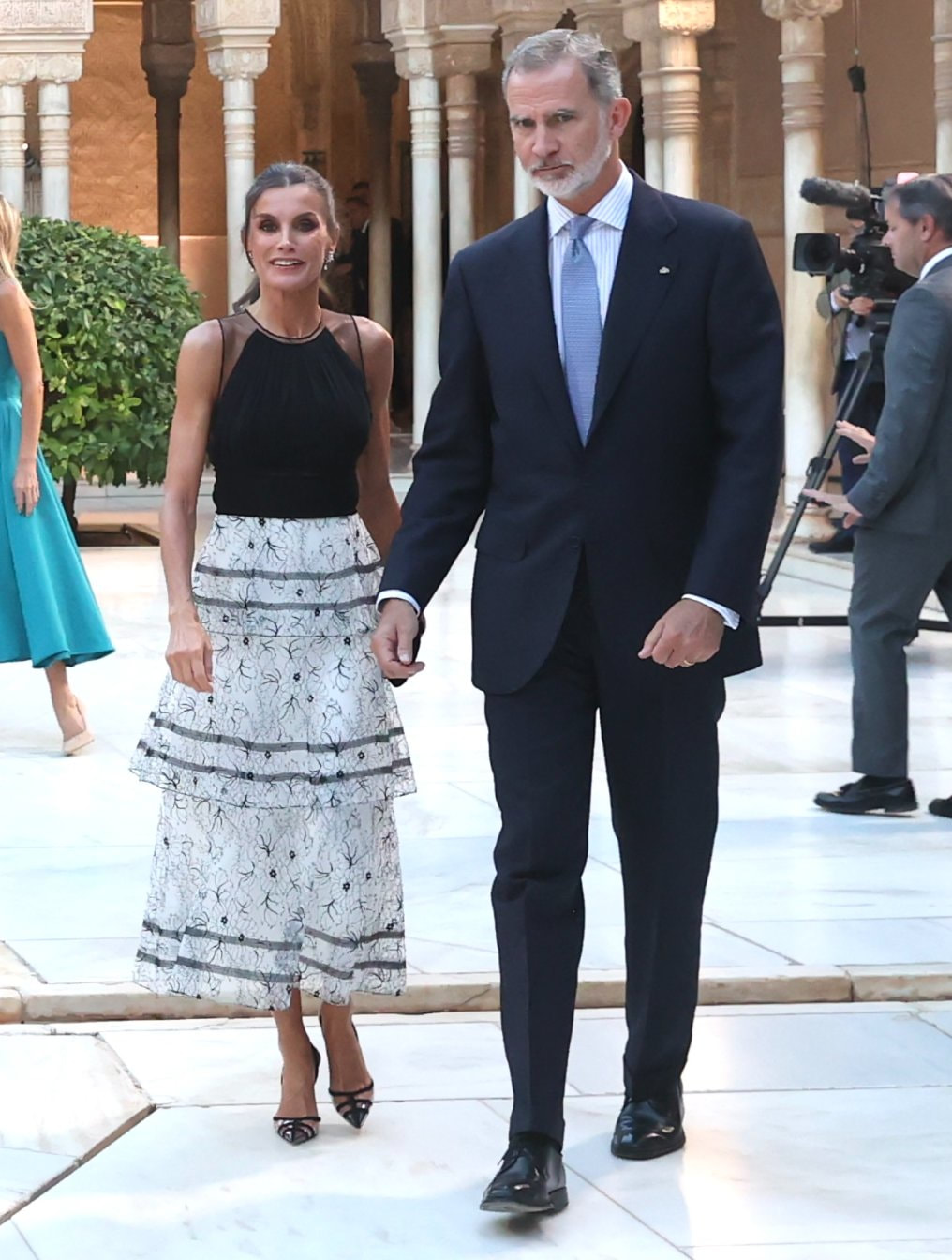 King Felipe VI and Queen Letizia attended a dinner hosted for the Heads of State and Government participating in the European Political Community Summit at the Alhambra Palace in Granada on 5th October 2023