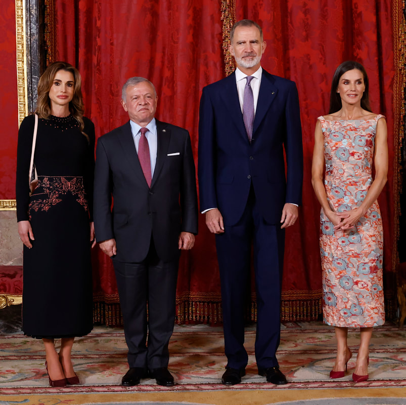 King Felipe VI and Queen Letizia of Spain hosted a luncheon at the Royal Palace of Madrid in honor of the King Abdullah II and Queen Rania of Jordan on 19th June 2023