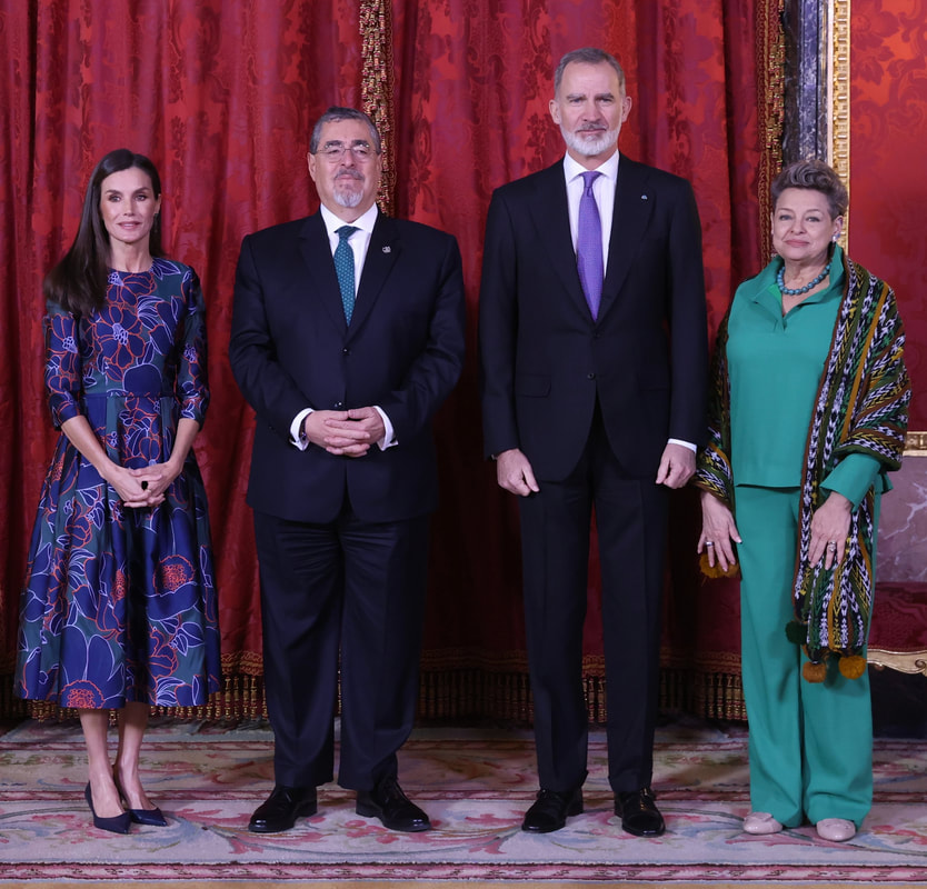 King Felipe and Queen Letizia hosted an official luncheon at the Royal Palace in Madrid in honor of the visit of the President and First Lady of Guatemala on 22 February 2024