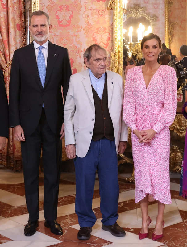 King Felipe VI and Queen Letizia hosted a post-ceremony lunch for the winner of the 'Miguel de Cervantes' 2022 award on 25th April 2023