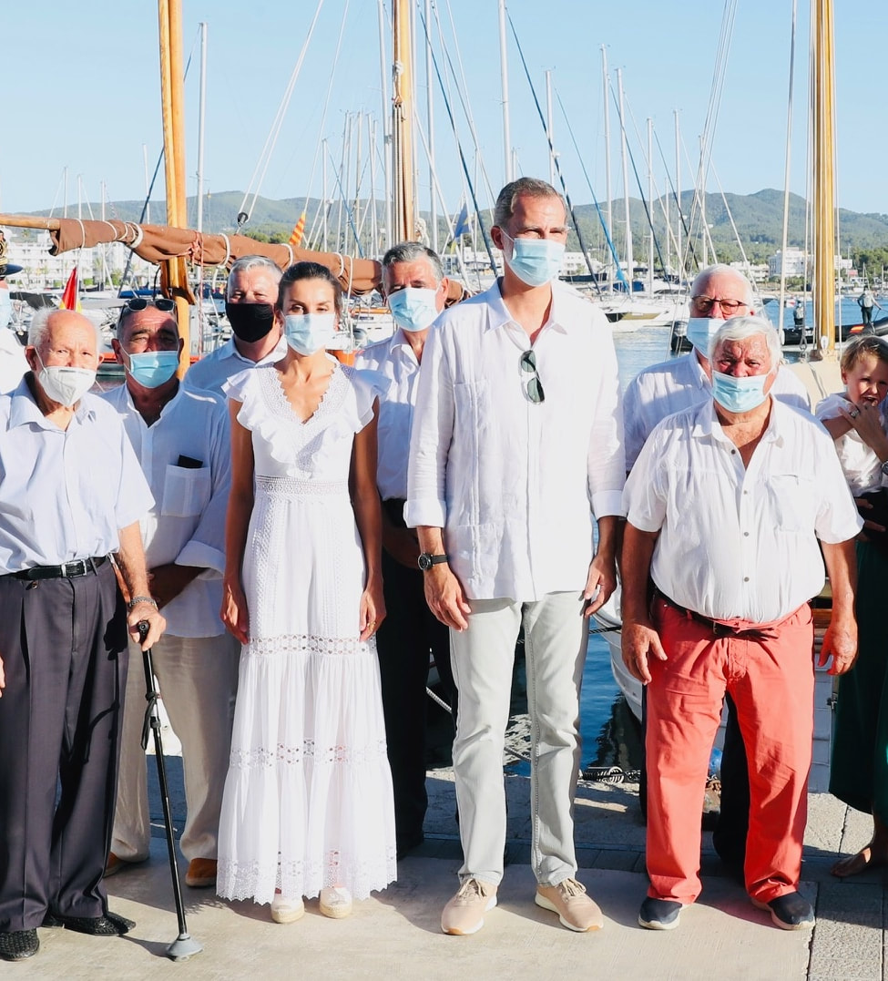 King Felipe VI and Queen Letizia meet Fishermen's Guild of Ibiza on 17 August 2020