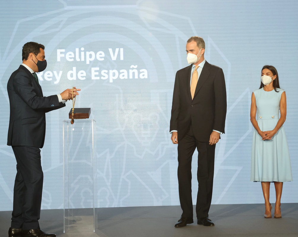 King Felipe VI accompanied by Queen Letizia, received the first Medal of Honor of Andalusia, awarded by the Andalusian Government on 14 June 2021