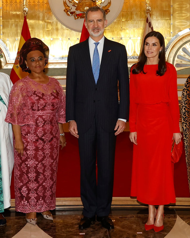 King Felipe VI and Queen Letizia of Spain visit the National Assembly of Angola on 8th Febrarury 2023