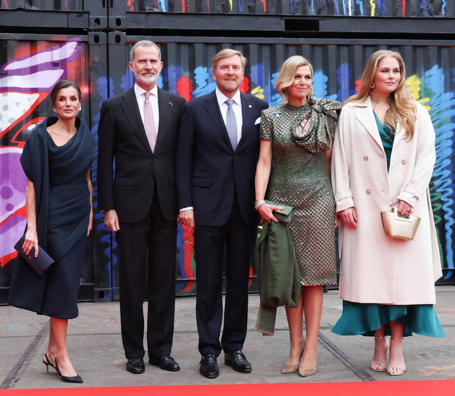 King Felipe and Queen Letizia hosted a reception for the Dutch royals at STRAAT on 18 April 2024.