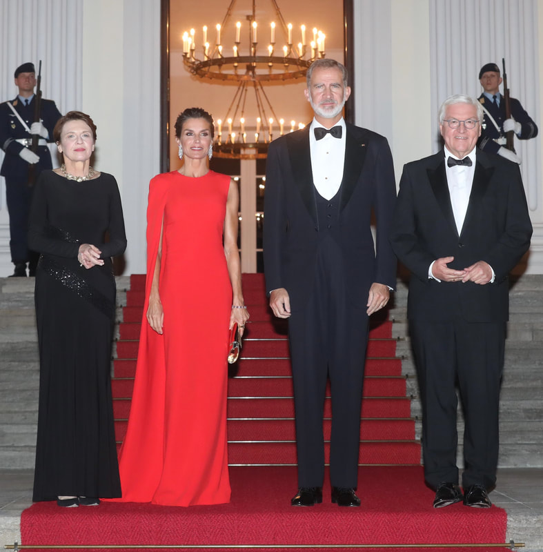 Queen Letizia stuns in Stella McCartney cape gown at German State Dinner