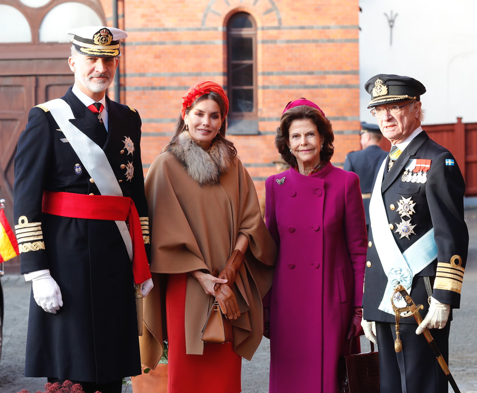 Queen Letizia debuts new pieces by Carolina Herrera on Day 2 of State Visit to Sweden