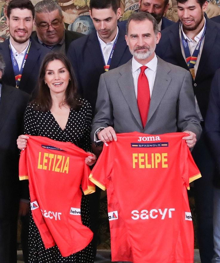 The King and Queen of Spain received the Men's National Handball Team