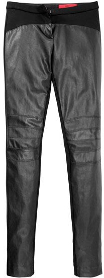 Hugo Boss black leather leggings
