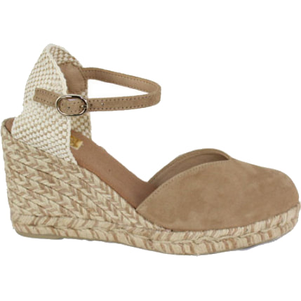 Lolas ankle strap espadrille wedges in Tan