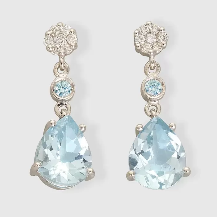 Luzz Blue Topaz and Diamonds Earrings