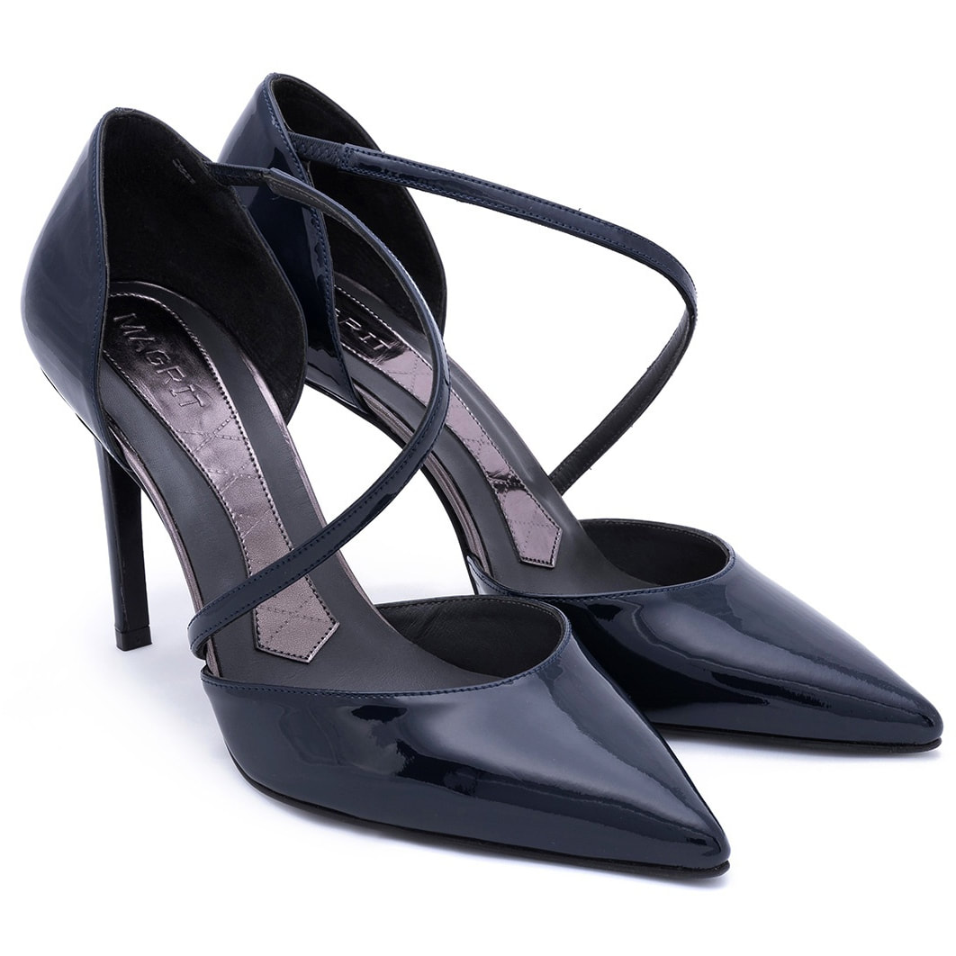 Magrit 'Monica' Pumps in Navy Patent Leather