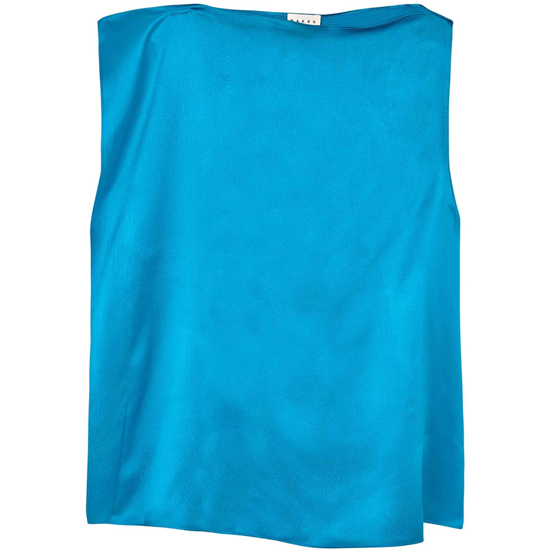 Maksu 'Grace' Sleeveless Silk Top in Blue