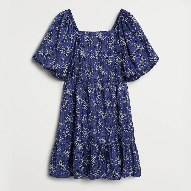 Mango blue floral print dress 67039206