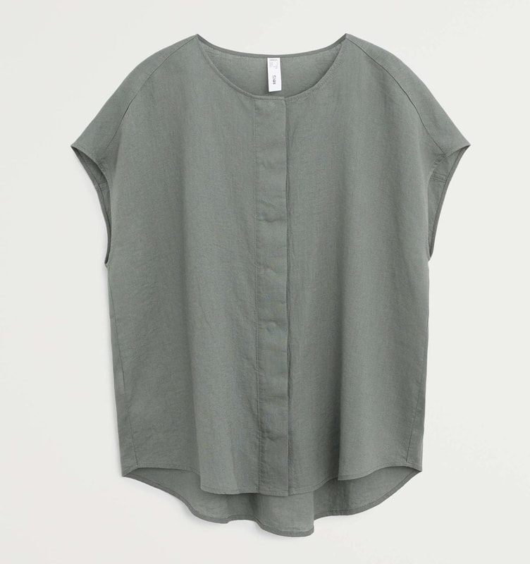 khaki Mango dolman sleeve blouse