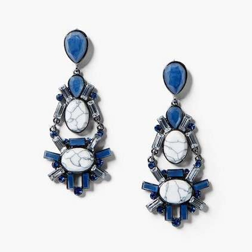 Mango Faceted Crystal Earrings in Blue