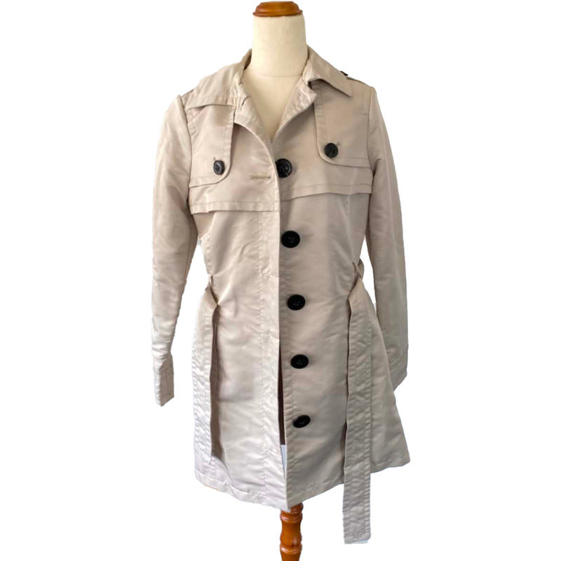 Mango Single-Breasted Trench Coat in Beige