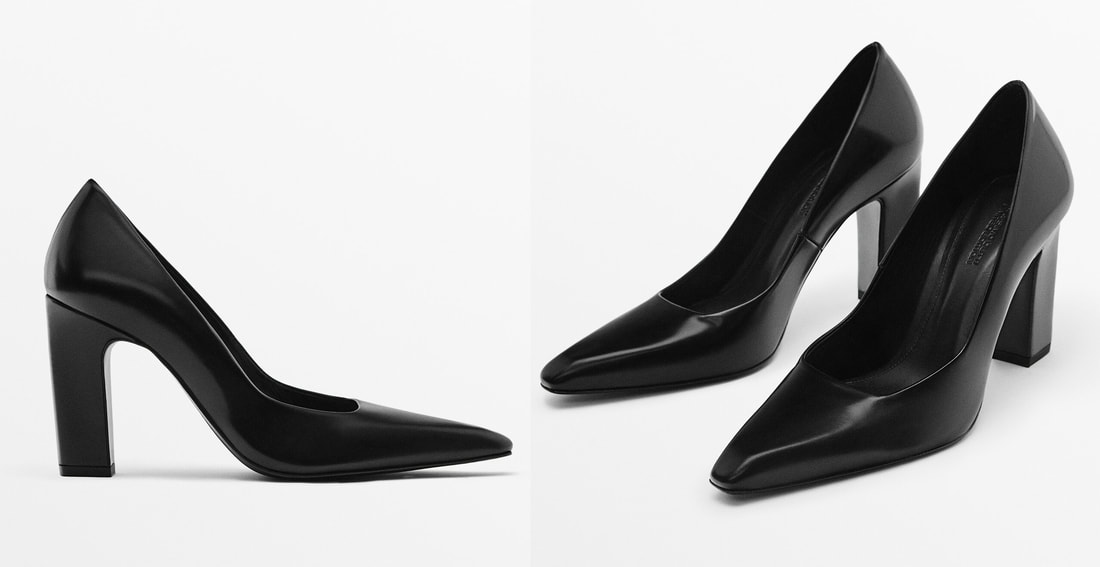 Massimo Dutti Limited Edition Leather Heels in Black