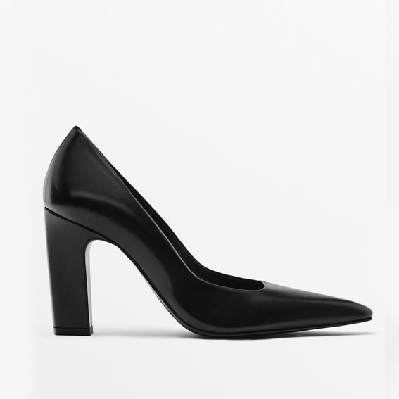 Massimo Dutti Limited Edition Leather Heels in Black