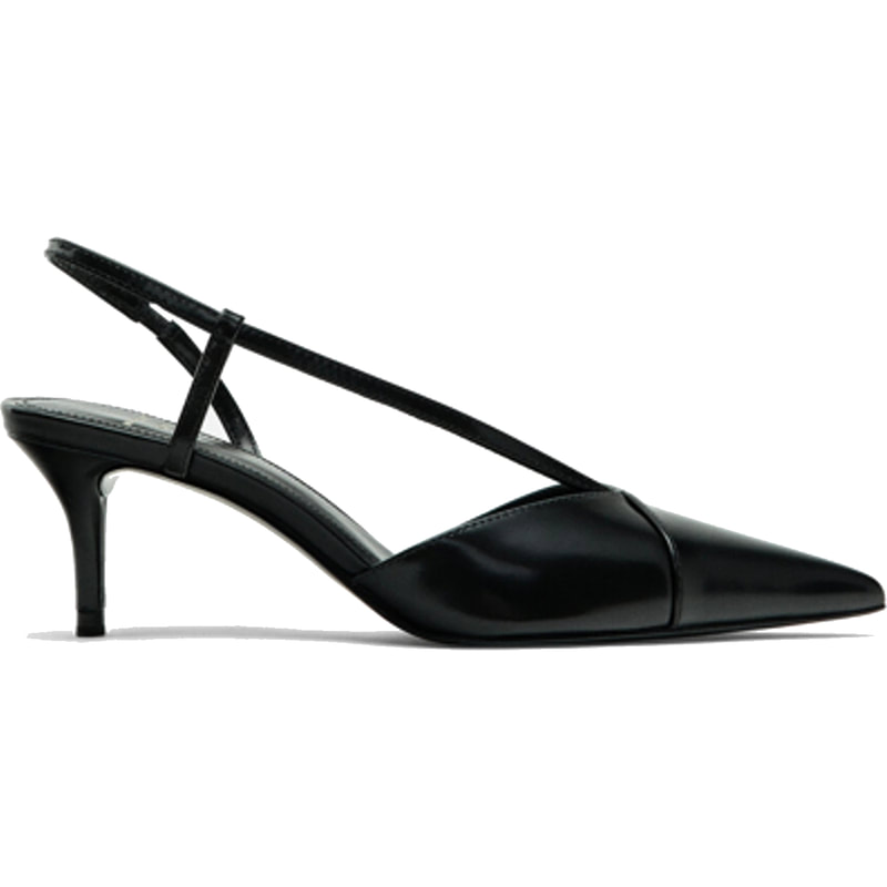 Massimo Dutti Slingback With Instep Strap in Black