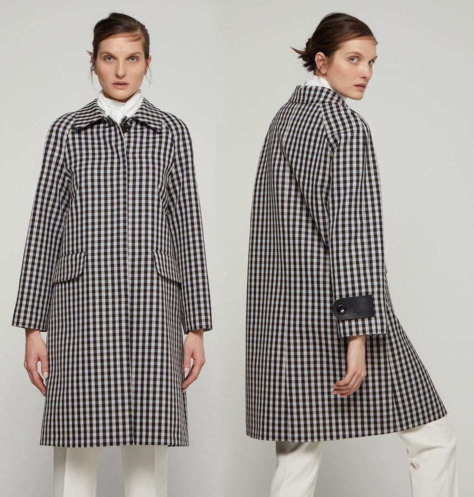 Mirto checkered waterproof trench coat