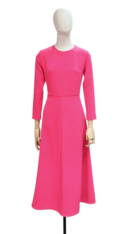 fuchsia pink Moises Nieto fit-and-flare midi dress