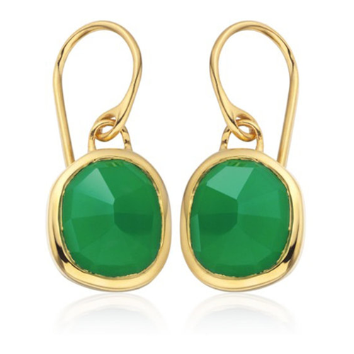 Monica Vinader 'Siren Wire' Earrings in Green Onyx