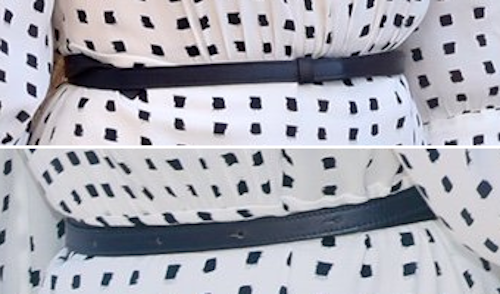Queen Letizia wears navy leather skinny belt