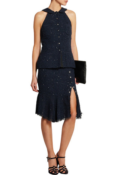 Nina Ricci sequined bouclé-tweed top and skirt Spring 2015