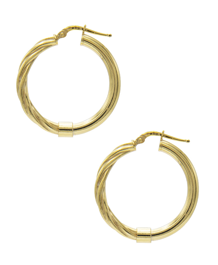 Nydia Athene Twisted Hoops in Gold