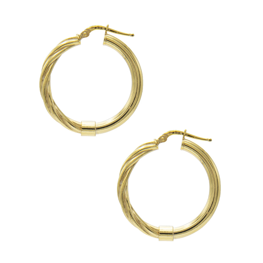 Nydia 'Athene' Twisted Hoops in Gold