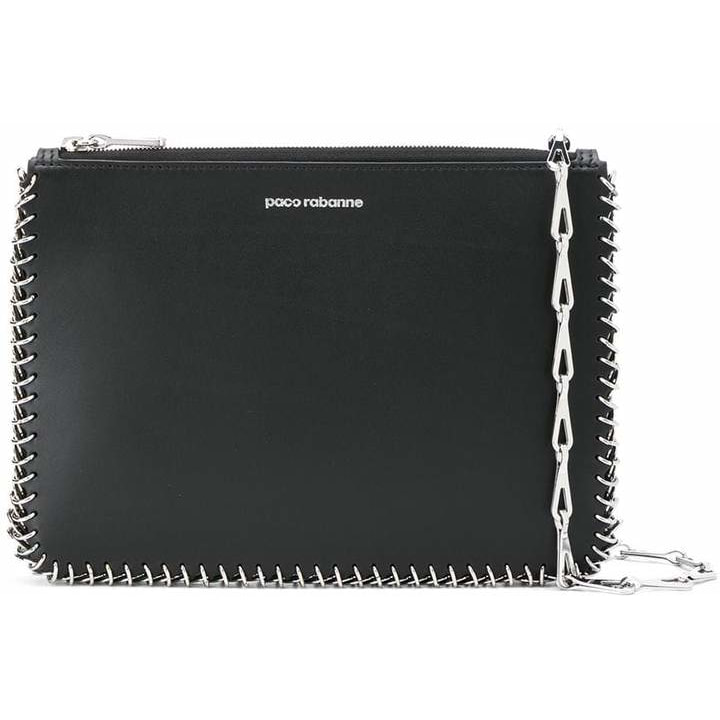 Paco Rabanne Black Calfskin Leather Crossbody Bag