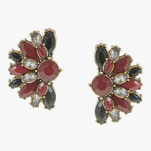 Parfois 'Garden Blooms' Stud Earrings in Multi Red