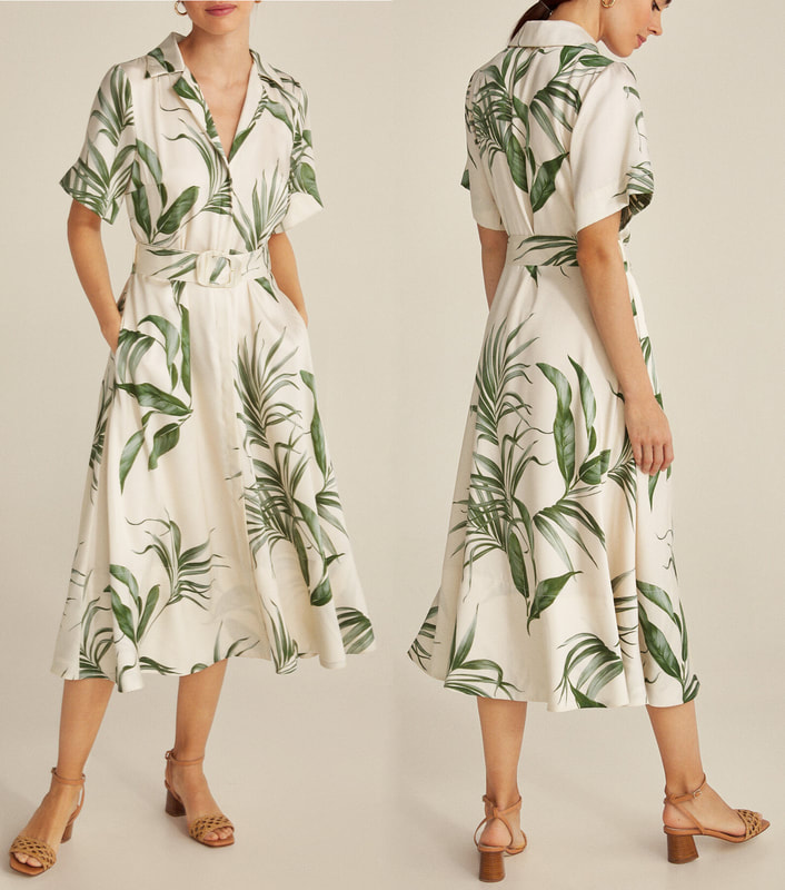Pedro del Hierro tropical leaf print shirt dress