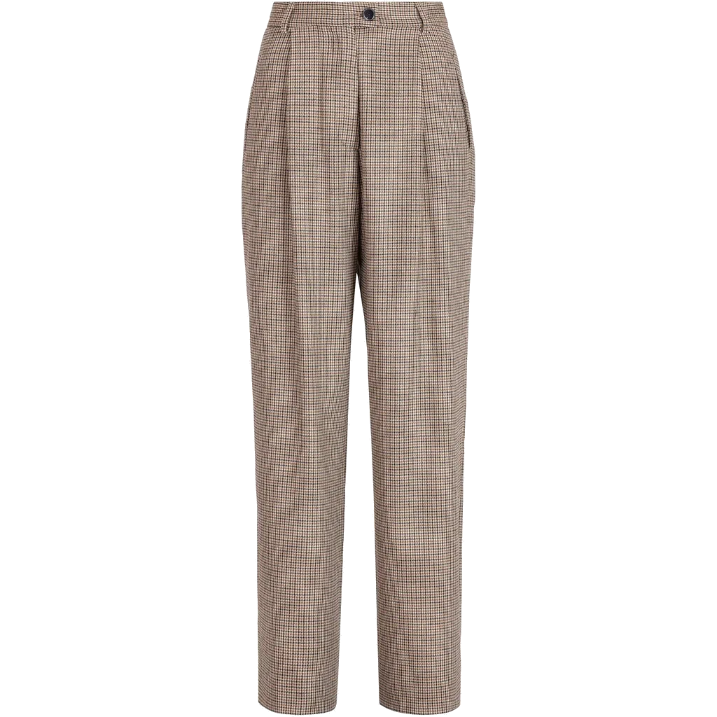 Pomandère Micro Vichy Patterned Trousers in Brown