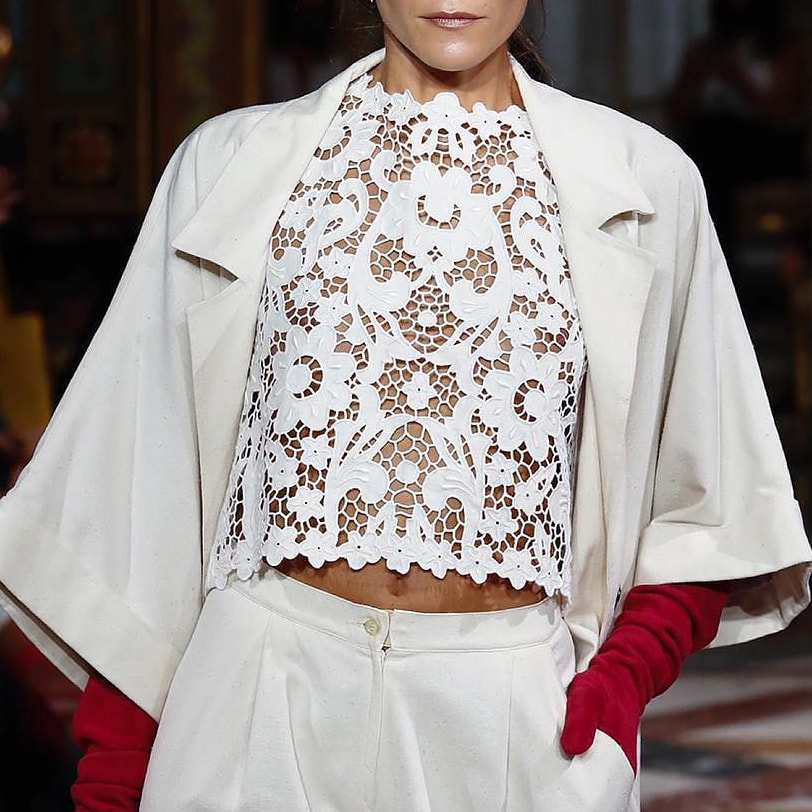 Pomeline Monaco Collection White embroidered blouse
